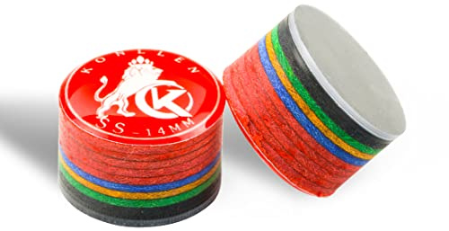 KONLLEN Rainbow Billardspitze mit durchsichtigem SX/SS/S/M/MH/H 11mm/14mm Pool Queuespitze 9 Lagen Queuekopf Zubehör 1 Stück (14mm-SS Red)