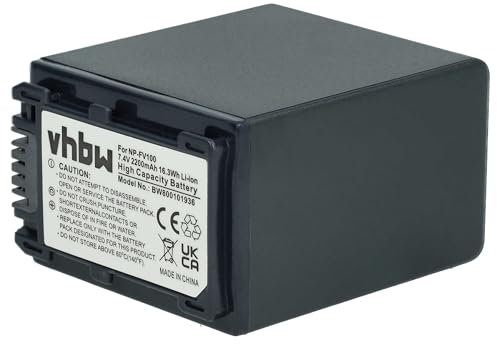vhbw 1x Akku kompatibel mit Sony HDR-PJ580, HDR-PJ580VE, HDR-PJ620 Videokamera Camcorder (2200 mAh, 7,2 V, Li-Ion) + Infochip