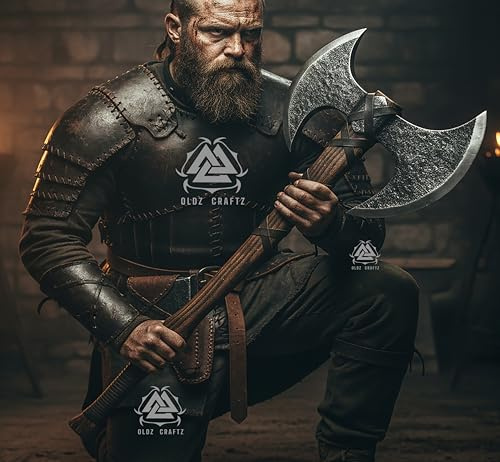 40 Handmade Double Head Berserker Large Norse Hand Forged Steel Double Blade Forest Hewing Broad Axe Hunting Axe Dane Axes