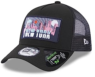 New Era Los Angeles License Plate Navy Black A-Frame Adjustable Trucker Cap