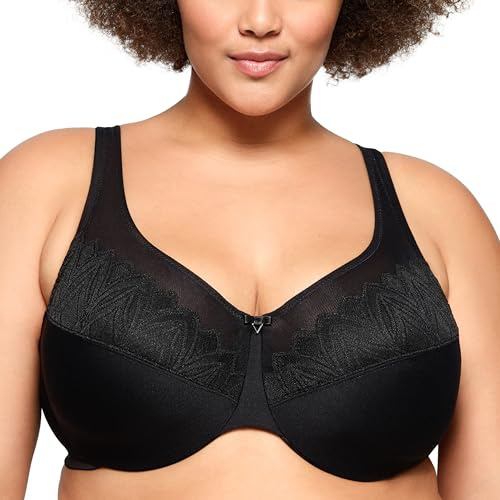 Glamorise hel figur plus storlek Wonderwire minimizer BH bygel # 9003 svart, Svart, 80J