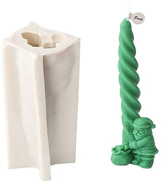 Xidmold Kerzenform Silikon Weihnachten 3D Spiral Kerze Silikonform Stumpenkerzen Formen Kerzengießform Wachsform für Weihnachten Kerzenherstellung (Weihnachtsmann)