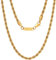 VEXXS Goldkette Herren Kordelkette,18 Karat Vergoldet 3/5mm Edelstahl halskette Herren Kette,Goldkette für Herren Damen Männer Jungen, Schmuck Geschenk,46-66cm
