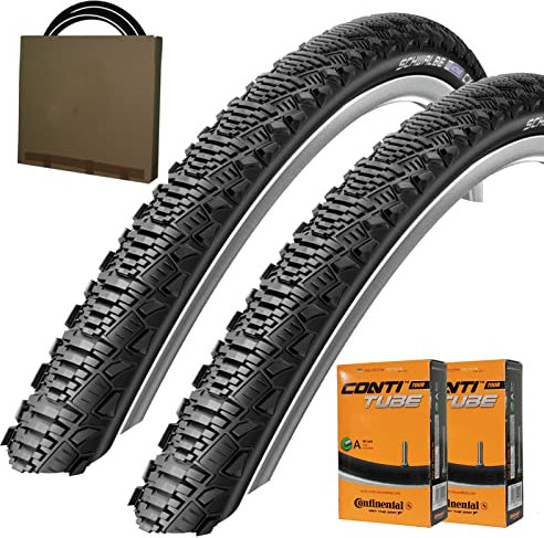Schwalbe Reifen CX Comp HS369 28x1.35 | 35-622 schwarz mit Reflex mit SV Schlauch [ 2 STÜCK ]
