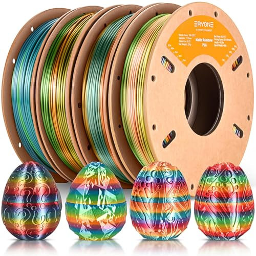 ERYONE PLA Filament 1.75mm,3D Drucker filament bundle,Multi Color Pack 3D Printer Filament PLA +/-0.03mm,4x250g /Pack,Seiden-Rainobw-PLA-Filament,Paletten&Mountain Mirage &Sonnenuntergangs&Wasserfall