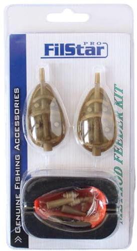 Pro FILSTAR Inline Method Feeder Pesca 2x20g - Set Alimentador 2+1 | Alimentador de Método Plano - Cebadores de Pesca Carpa - Carpfishing Accesorios - Pescar - Fishing Set - Kit Fondo