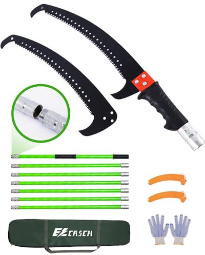 Ezcasch 8m Astsäge mit Teleskopstiel Effizient Hochentaster Teleskop mit Legierten Stahlblättern, Einstellbaren Längen für Schneiden in großer Höhe für hohe Äste