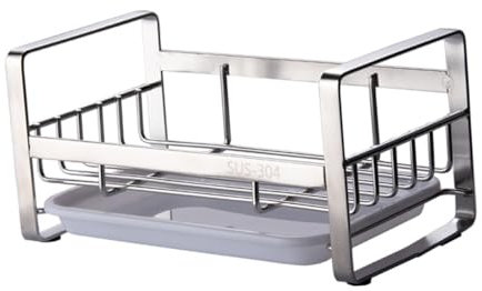SHOWERORO Kitchen Sink Storage Rack Less Storage Soap Holder Sturdy Support for Home Sink Drainer Rack Sponge Holder