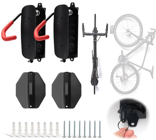2er Schwenkbare Fahrrad Wandhalterung, Drehbare Fahrrad-Wandhalterung Fahrrad Wandhalterung Vertikal Fahrradhalterung Wand Fahrradständer für die Garage, MTB, Rennrad (Tragfähigkeit 20kg)