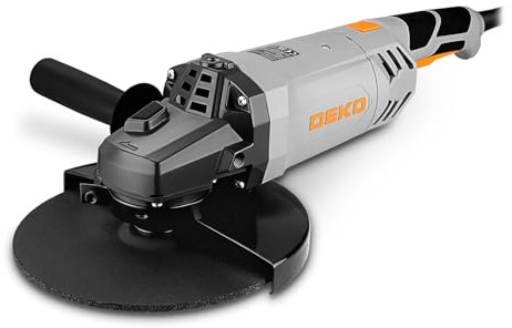 Angle Grinder Power Tool: DEKOPRO 230mm 2200W Corded Electric Angle Grinder with 6500 RPM, Soft Start, Spindle Locking, Ideal for Cutting, Polishing and Grinding