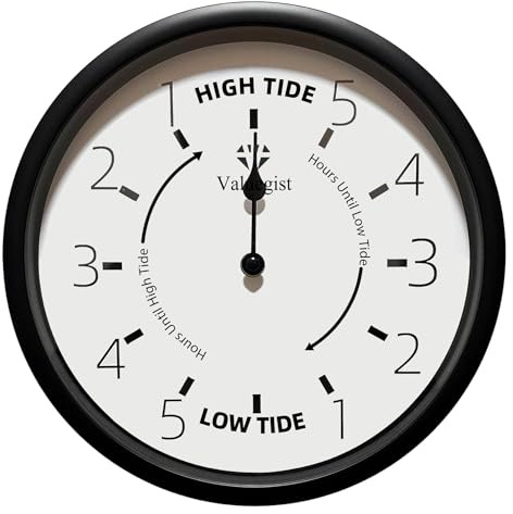 Valuegist Tide Clock 10 inch Nautical Wall Hanging Boat Using Tide Clock High Tide Low Tide, Nautical Wall Clock for Weather Station, Wall Decor, Boat Accessories