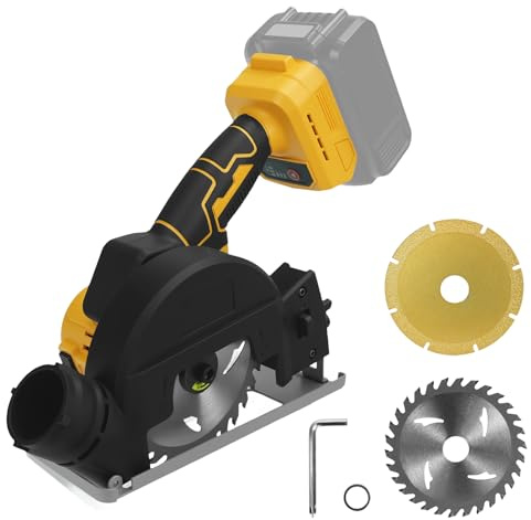 Scie circulaire sans fil pour batterie Dewalt 20 V, mini scie à meuleuse d'angle sans balais, 3 vitesses et 12000 tr/min, profondeur de coupe 0,8 (20 mm) pour métal, bois, plastique (pas de batterie)