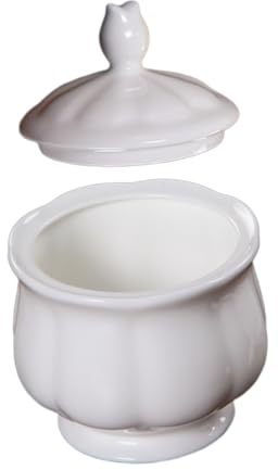 ULTECHNOVO Sucrier Céramique 180 Ml En Porcelaine Blanche Couvercle, Pot De Rangement Pour Sucre, Pot à Bonbons Design Simple, Pour Usage Domestique Et Café