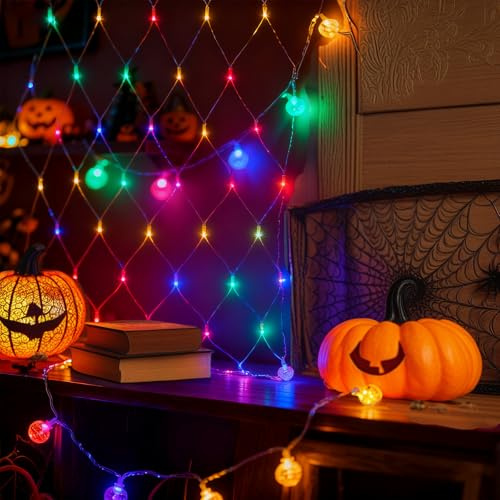 Kidsgigglz LED Lichternetz 3x2m Bunt RGB, 250 LEDs, Lichterkettennetz 8 Modi mit Timer & Memory, IP44 Wasserdicht Lichtervorhang, Netz Lichterkette für Balkon Hochzeit Weihnachten Party Innen Außen