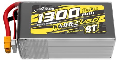 TATTU 6S Lipo 1300 mAh 22,2 V 6S1P 160C V6 Lipo batteri med XT60-anslutning för UAV-drönare FPV Race RC Quadrocopter (ST)