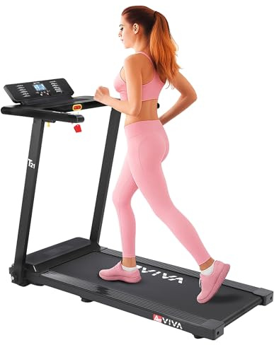 AsVIVA T21 Laufband 2in1 kompakt – Klappbares Walking Pad für Zuhause & Büro mit Schreibtischauflage, bis 12 km/h, leise & platzsparend, 12 Trainingsrogramme (Laufband T21 inkl. Bodenschutzmatte)