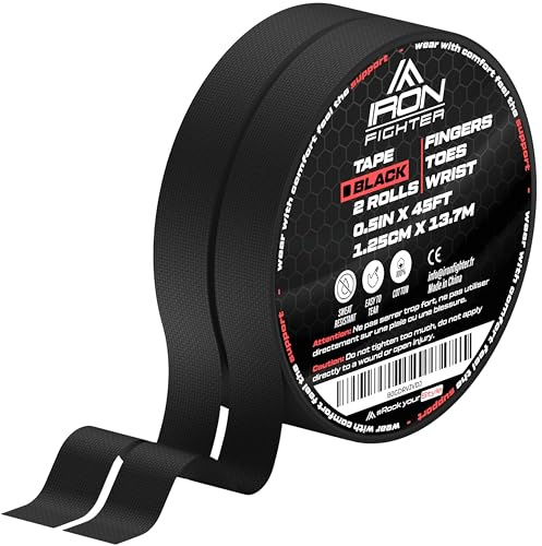 Finger Tape BJJ - Zinkoxid Fingertape Sport mit starkem Halt & leicht reißbar Klettertape, Boulder Tapes für BJJ, CrossFit, Volleyball, Sport | Daumen Tapes, Hand Tape, Pflaster Rolle | 2 Rollen