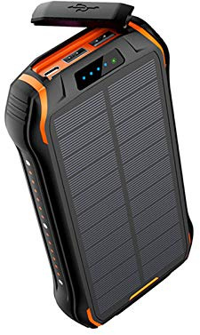 Power Bank 26800Mah Solar Fast Qi Wireless Charger Powerbank External Battery Outdoor Portable Poverbank Flashlight,Orange