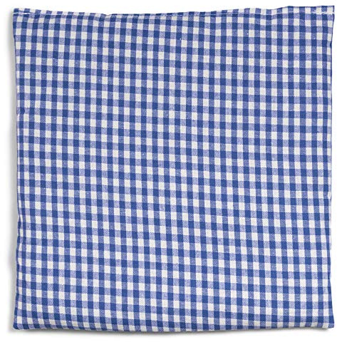 Cojín de semillas de uva (19 x 19 cm), color azul y blanco