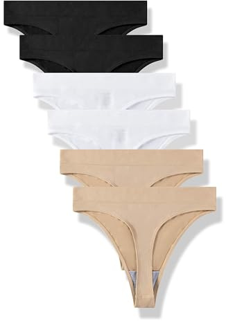 GRANKEE Women High Waisted Seamless Thong No Show Workout Underwear pack | Tummy Control: Smoothing for mom pouch, Invisible: No-panty-line fit under leggings, Breathable: Cotton crotch for gym