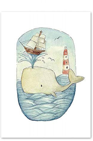 LCSLDW Leinwanddruck Cartoon Tier Wandkunst Leinwand Malerei Nordic Poster Und Drucke Wandbild Baby Kinderzimmer Home Decor, Home Decoration, 21X30Cm No Frame