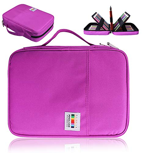 AYVANBER Étui à Crayons de Couleur 220 emplacements Porte-stylos en Gel Sac Organisateur étanche Artiste Peinture Pochette à Crayons Boîte Rangement Pratique pour marqueur de Stylo Aquarelle (Violet)