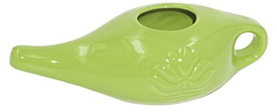 Biebri NetiPot Näsrengöringskanna, näskanna, keramisk nässlaka, 250 ml, grön