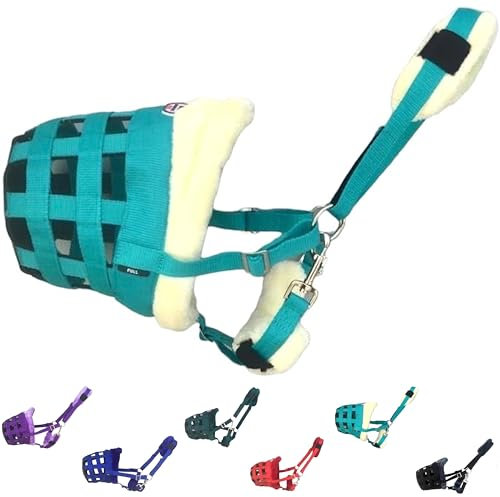 Majestic Ally Nerz-Maulkorbhalfter für Pferde, Fleece, gepolstert, Türkis