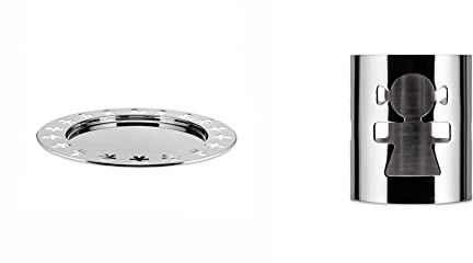 Alessi Girotondo AKKGT Vassoio Rotondo di Design in Acciaio Inox con Motivo Omini dei King-Kong & Girotondo Portatovaglioli Donna Traforato in Acciaio Inossidabile Lucidato a Specchio