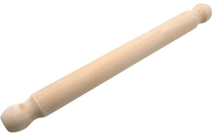 Mattarello in Legno Naturale di Faggio, 30 x 3,5 CM, Rotolo da Sfoglia, per Impastare e Stendere al Forno Torte, Pizze, Biscotti, Ravioli, Pasticceria - Casalinghi