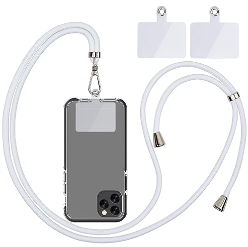 Linkbro Handykette Universal, Handy Lanyard, Universelles Handy um den Hals hängend mit Pad Handy Lanyard, verstellbar und abnehmbar. (1weiß)