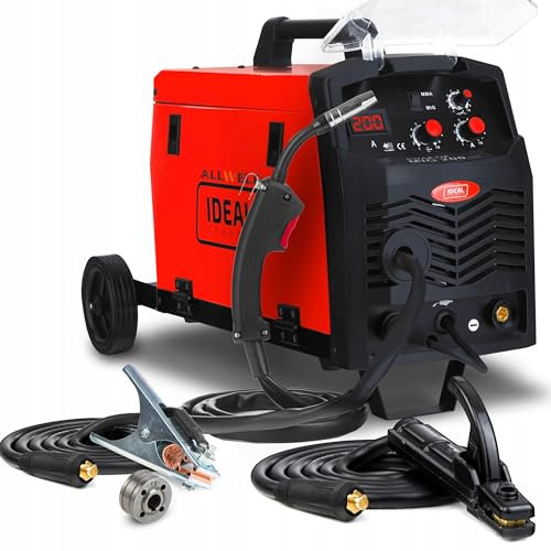 Ideal Praktik MIG 200 - Poste à souder MIG MAG de 200A avec chariot, adapté pour le soudage avec gaz, le fil fourré et le MMA - inclut une fonction d'inductance et de soudobrasage