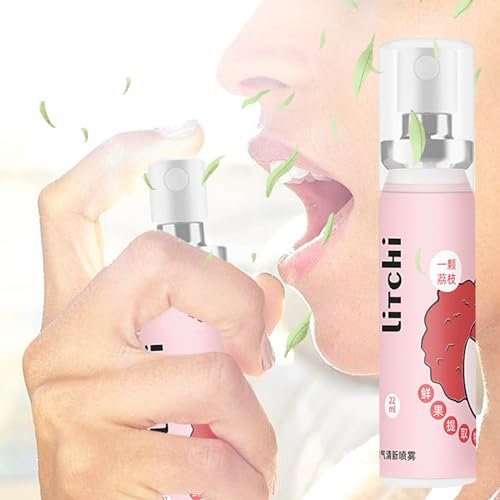 Mundspray Mit Fruchtgeschmack, Atemerfrischer Mundgeruchspflege Mundspray, Gegen Mundgeruch Tragbares Spray, Mundgeruchspflege, Erfrischendes Mundspray, Oral Odor Care (Litchi)