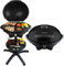 Andrew James BBQ Electric Barbecue Grill with 5 Temperature Settings Black | BBQ for Indoor & Outdoor Party | Removable Drip Tray & Condiment Stand | Healthy Grilling | Non-Stick Cooking Surface