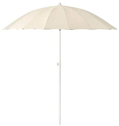 asdchZen Outdoor-Sonnenschirm, Balkonschirm, Schräger Strandschirm, Höhenverstellbarer Gartenschirm, Ohne Ständer, Beige