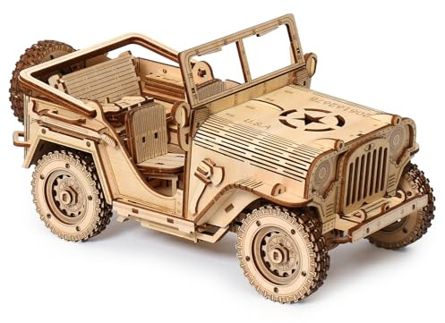 Hallisun 3D Holzpuzzle für Erwachsene, Geländewagen Modellbausatz, Holzbausatz, Mechanisches Bauset Spielzeug, Heimdekoration, Weihnachts und Geburtstagsgeschenk für Frauen und Männer, 428 Teile