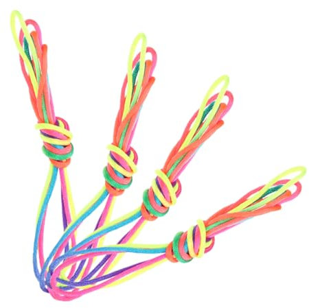 MUSISALY Rainbow Color Cat Cradle Strings Finger Rope Toy for Children 1.6m Interactive Hand Game Playthings Educational Cooperative String Game 4pcs Set
