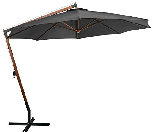 Hovothy Gartenschirm Balkon-Sonnenschirm Terrassenschirm Marktschirm Hochwertigen Parasol Strandschirm Stilvollen und Praktischen Design UV-beständigem Schirmdach Anthrazit 350x290 cm