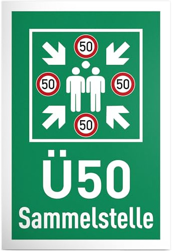 DankeDir! Ü50 Sammelstelle - Schild Kunststoff 30 x 20 cm - 50. Geburtstag Geburtstagsgeschenk 50 Jahre Geschenk Männer & Frauen 50er - Geburtstagsdeko Partydeko Geburtstagskarte Geschenkidee