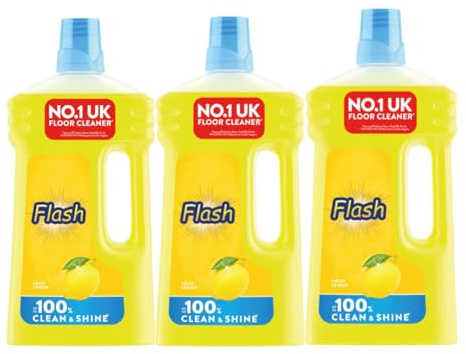 Flaash Multipurpose Floor Liquid Cleaner Crisp Lemon 1Ltr (Pack of 3) | Powerful All-Purpose Cleaning Solution | Refreshing Lemon Scent | Multipurpose Use