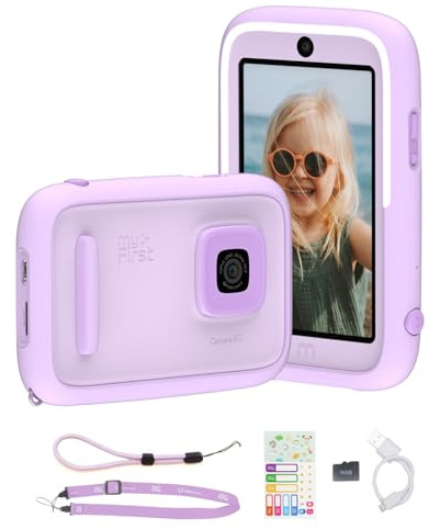 myFirst Camera 50 - Nouvel éditeur AI Appareil photo numérique pour enfants, photos 20 MP, vidéo 1080p, objectif avant et selfie, cadeau de Noël, d'anniversaire pour garçons et filles âgés de 4 à 15