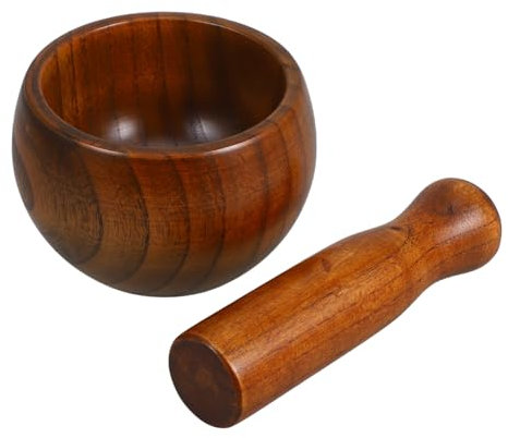 OFFSCH Holz Knoblauchmühle Mit Knoblauchstößel Für Küche Utensilien Holzmühlen Für Einfache Zubereitung Von Dips