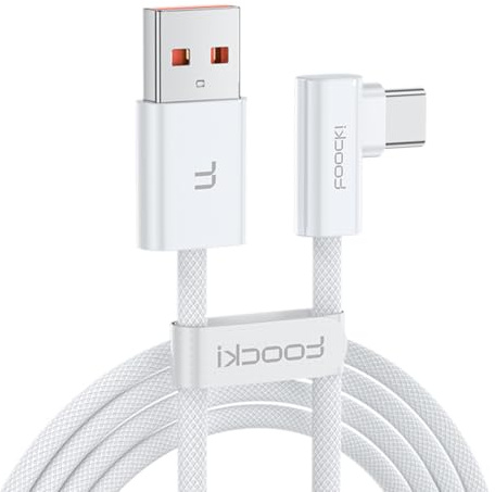 toocki Cable USB vers USB C Coudé 66W 2 M Cable Tressé Type C Charge Rapide Compatible pour Samsung Galaxy, Huawei Mate 60 Pro/Mate 50, Honor 70 Pro/ 70/60, Xiaomi 14