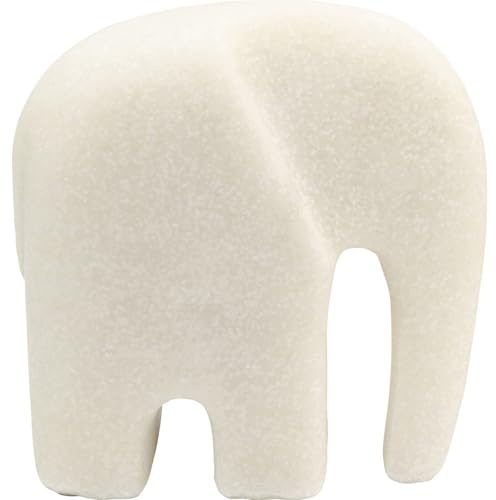 Kare Design Deko Figur Soft Elephant, Weiß, Accessoire, Wohnzimmer, Deko für Regale oder Sideboards, Deko Skulptur, Dekoration, 14x14x14 cm (H/B/T)
