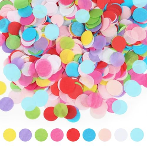 ARTGUTS 6000pcs Konfetti, Mehrfarbig Runde Streudeko 2,5cm, Pastellfarben für Geburtstag, Hochzeit, Party, Valentinstag,Carnival, Luftballons, Geschenkboxen, Vielseitige Dekoration für jeden Anlass