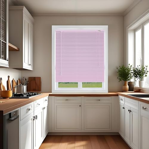 Aluminium Jalousie Küche, Fenster Jalousien Innen, Sichtschutz, Lichtschutz, Wand- Und Deckenmontage, Jalousette Rollos 50 65 80 90 100 130 140 160 220cm(Pink)