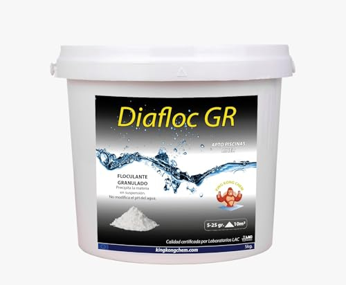 DIASA INDUSTRIAL Floculante DIAFLOC GR 5 kg - Clarificante Piscinas Grandes - Elimina particulas en suspensión (Granulado, 5, Kilos)