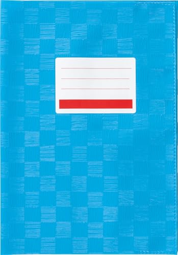 Hefthülle Heftumschlag für Schulhefte Notizbücher Kladden uvm (Mittelblau, A5 | 5er Pack)