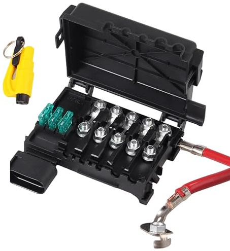 Sicherungskasten Batteriedose Sicherungshalter Box für Autobatterie Klemme für VW Bora Caddy II Golf Mk4 Beetle Polo Classic Variant Audi A3 Ersetzen 1J0937550A 1J0937617A