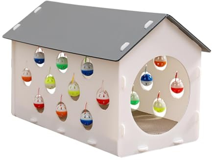 FytStycale Casa Cama para Gatos con Rascador Y de Juego Espacio Amplio Y Cálido Material Resistente Adecuado para Mascotas Pequeñas en Hogar